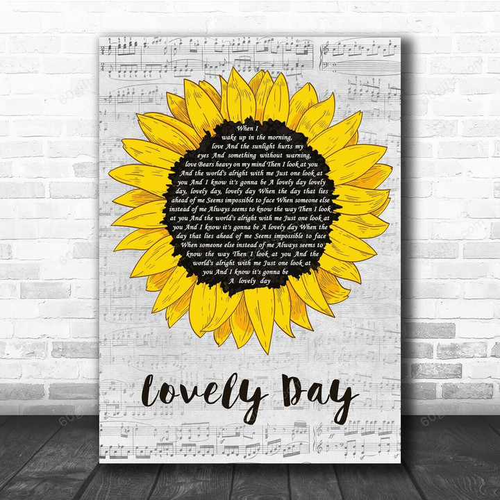 Dixie Chicks Wide Open Spaces Grey Script Sunflower Decorative Art Gift Song Lyric Print - Canvas Print Wall Art Home Decor