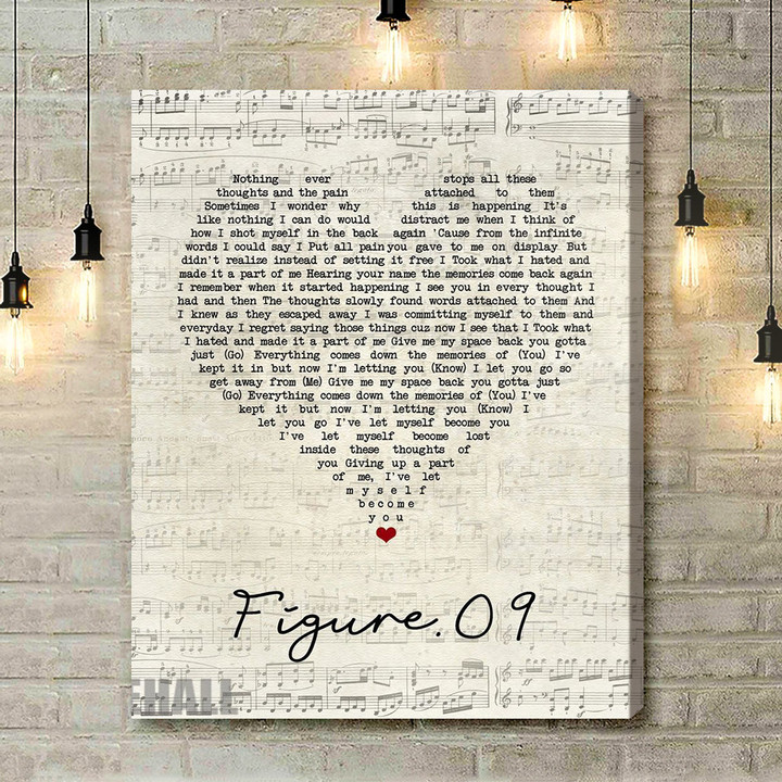Linkin Park Figure.09 Script Heart Song Lyric Art Print - Canvas Print Wall Art Home Decor