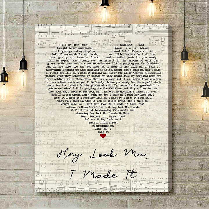 Panic! At The Disco Hey Look Ma, I Made It Script Heart Song Lyric Quote Music Art Print - Canvas Print Wall Art Home Decor