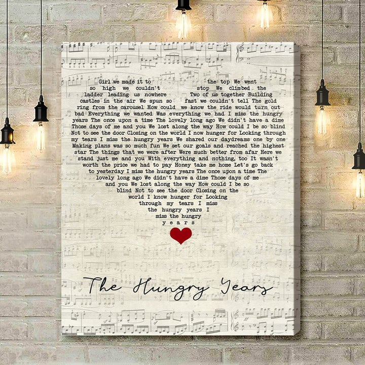 Neil Sedaka The Hungry Years Script Heart Song Lyric Art Print - Canvas Print Wall Art Home Decor