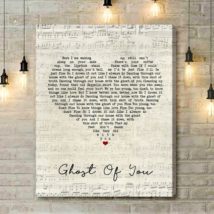 5 Seconds Of Summer Ghost Of You Script Heart Song Lyric Art Print - Canvas Print Wall Art Home Decor