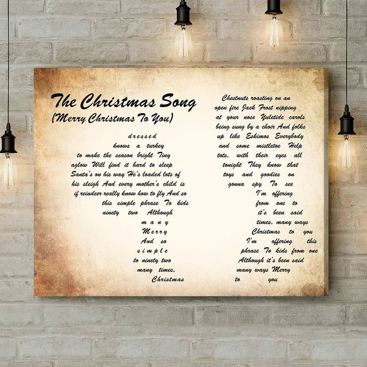 Nat King Cole The Christmas Song (Merry Christmas To You) Man Lady Couple Song Lyric Art Print - Canvas Print Wall Art Home Decor