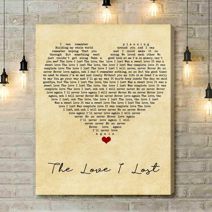Sybil The Love I Lost Vintage Heart Song Lyric Art Print - Canvas Print Wall Art Home Decor