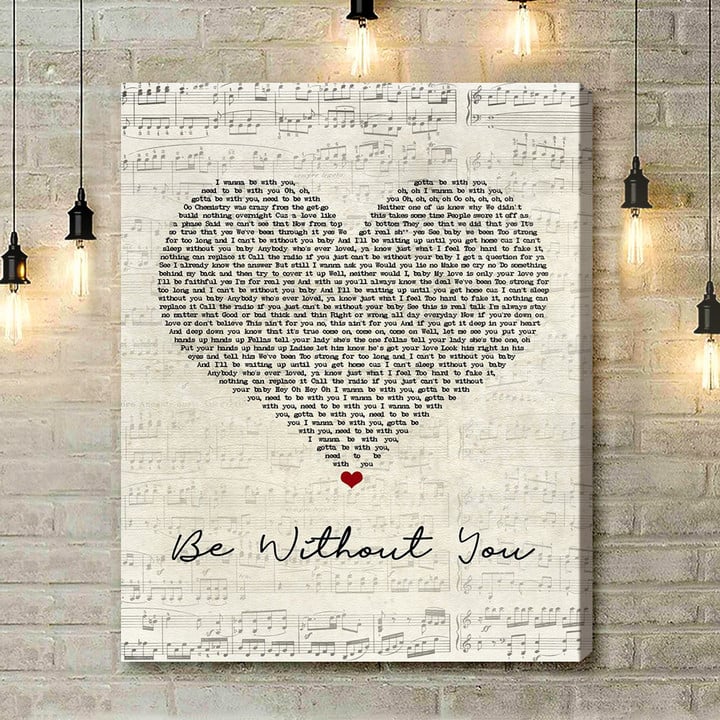 Mary J Blige Be Without You Script Heart Song Lyric Art Print - Canvas Print Wall Art Home Decor