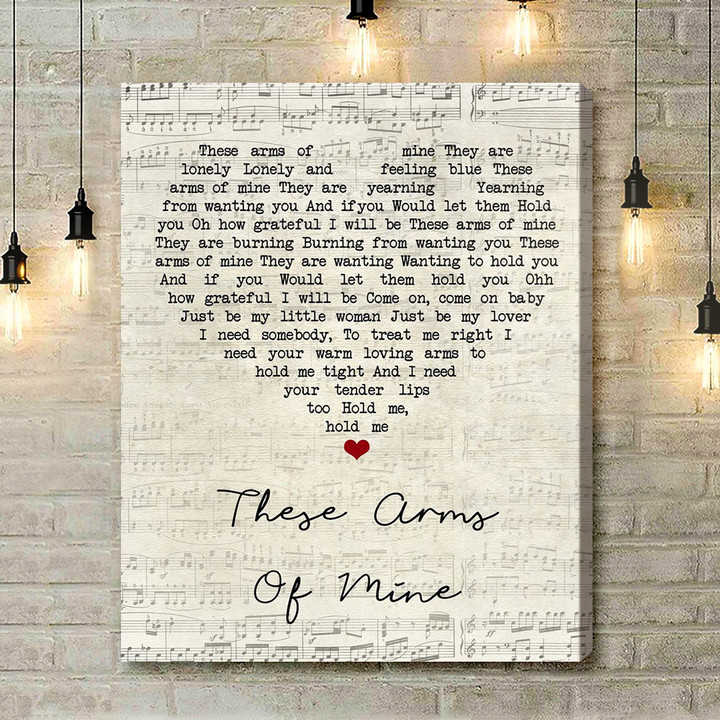 Otis Redding These Arms Of Mine Script Heart Song Lyric Art Print - Canvas Print Wall Art Home Decor