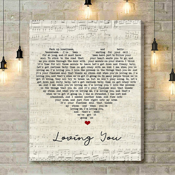 Paolo Nutini Loving You Script Heart Song Lyric Music Art Print - Canvas Print Wall Art Home Decor