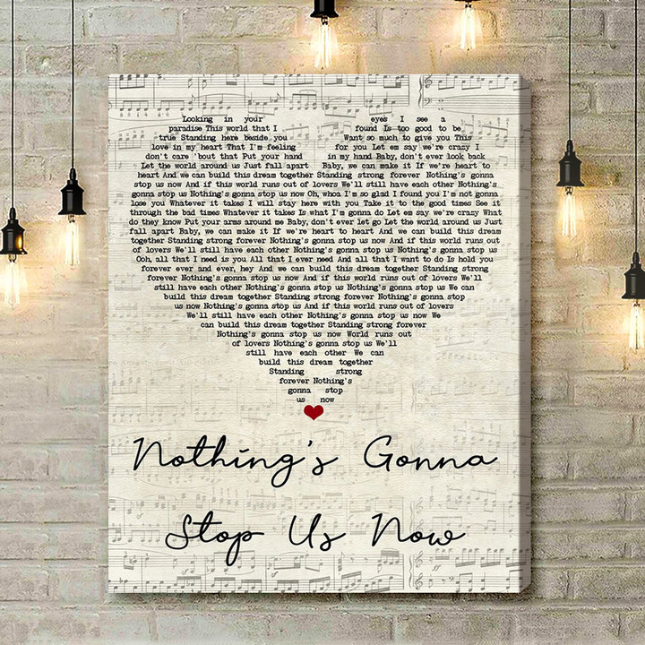 Jefferson Starship Nothing's Gonna Stop Us Now Script Heart Song Lyric Art Print - Canvas Print Wall Art Home Decor