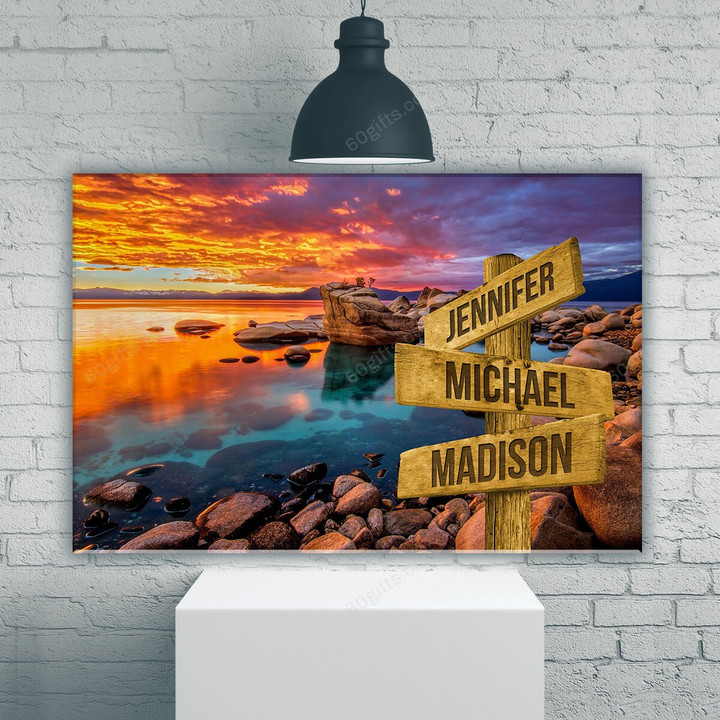 Personalized Valentine's Day Gifts Candy Skies Anniversary Wedding Present - Customized Multi Names Canvas Print Wall Art Home Decor
