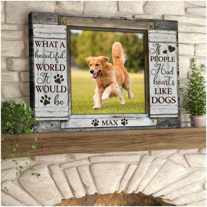 Personalized Photo And Name Housewarming Gifts Dog Memorial Decor If People - Pet Lovers Customized Canvas Print Wall Art Home Decor