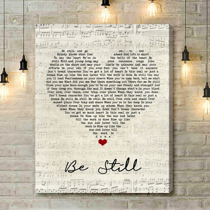 The Killers Be Still Script Heart Song Lyric Art Print - Canvas Print Wall Art Home Decor