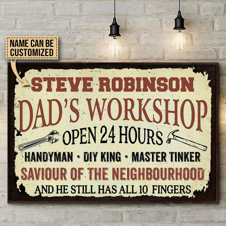 Personalized Canvas Painting Frames Home Decoration Handyman Dad Workshop Diy King Wall Art Mom Gift Home Decor Framed Prints, Canvas Paintings