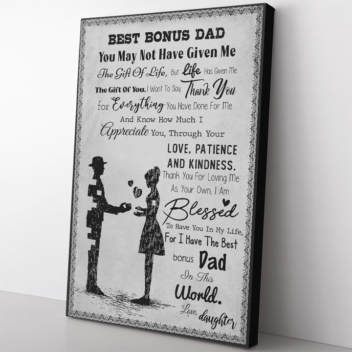 Personalized Canvas Gift For Step Dad, Thank You for Everything You've Done Canvas for Step Fathers Day