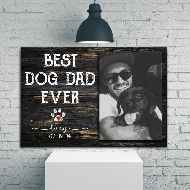 Personalized Photo Name Dog, Fathers Day For Dog Dad - Posters Canvas Wall Art