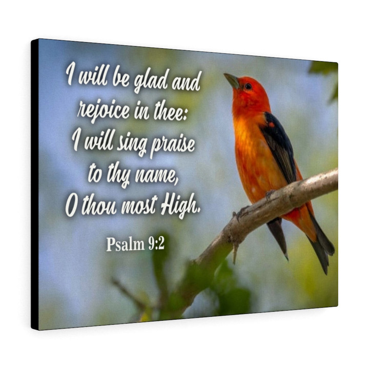 Bible Verse Canvas I Will Sing Praise Psalm 9:2 Christian Home Decor Scripture Art
