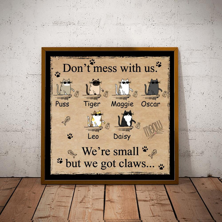 Cat Lovers Dont Mess With Us Personalized Square Framed Prints, Canvas Paintings WRAPPED CANVAS 8X8