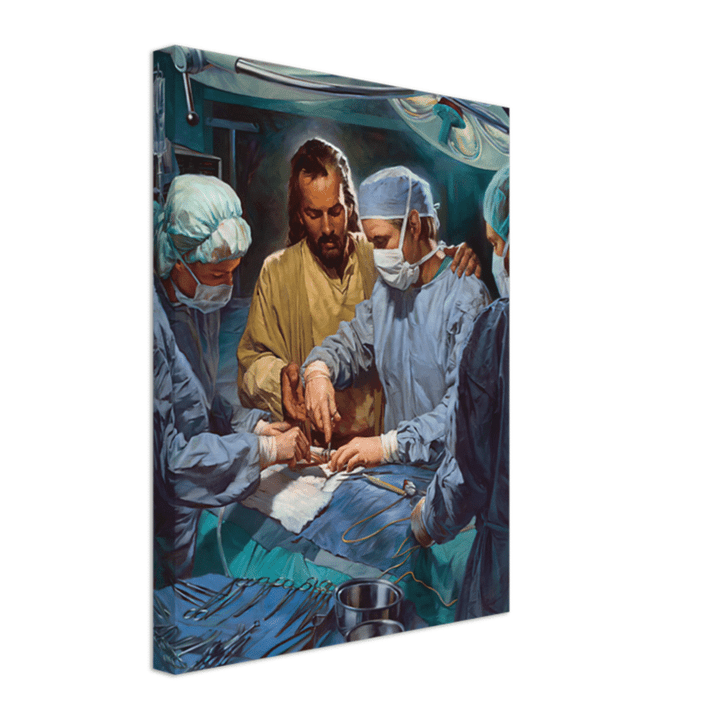Jesus In Operation Room Christian Wall Art Gift For Christmas Decor Son Of God Canvas Framed Prints, Canvas Paintings