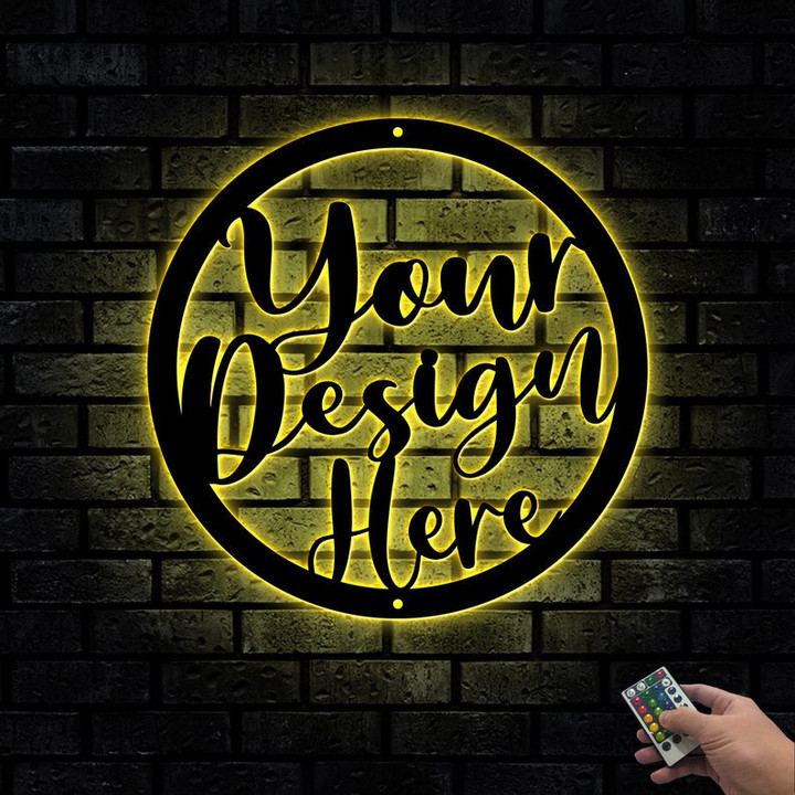 Personalized Metal Sign With LED Lights Custom Logo Metal Wall Sign Your Idea Metal Wall Art For Decor New Bussiness Housewarming Gift