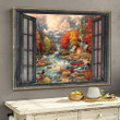 Fishing 3D Window View Canvas Painting Decor Wonderland Fishing Lover Da0360-Tnt Framed Prints, Canvas Paintings Wrapped Canvas 8x10
