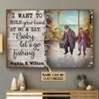 Personalized Canvas Painting Frames Fishing Couple Hold Your Hand Framed Prints, Canvas Paintings Wrapped Canvas 8x10