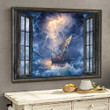 Jesus 3D Window View God Save The Fishermen From The Storm Th0406-Ptd Framed Prints, Canvas Paintings Wrapped Canvas 8x10