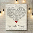 Jason Aldean You Make It Easy Script Heart Song Lyric Quote Music Art Print - Canvas Print Wall Art Home Decor