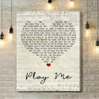 Neil Diamond Play Me Script Heart Song Lyric Art Print - Canvas Print Wall Art Home Decor