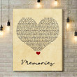 Maroon 5 Memories Vintage Heart Song Lyric Quote Music Art Print - Canvas Print Wall Art Home Decor