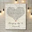 Lifehouse Hanging By A Moment Script Heart Song Lyric Art Print - Canvas Print Wall Art Home Decor