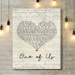 Liam Gallagher One Of Us Script Heart Song Lyric Art Print - Canvas Print Wall Art Home Decor