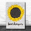 Chris Cornell Sunshower Grey Script Sunflower Song Lyric Music Art Print - Canvas Print Wall Art Home Decor