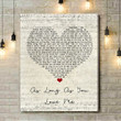 Backstreet Boys As Long As You Love Me Script Heart Song Lyric Print - Canvas Print Wall Art Home Decor