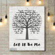 The Everly Brothers Let It Be Me Music Script Tree Song Lyric Art Print - Canvas Print Wall Art Home Decor
