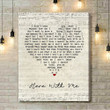 Dido Here With Me Script Heart Song Lyric Art Print - Canvas Print Wall Art Home Decor