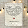 Dina Carroll Special Kind Of Love Script Heart Song Lyric Art Print - Canvas Print Wall Art Home Decor