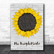 The Killers Mr Brightside Grey Script Sunflower Decorative Art Gift Song Lyric Print - Canvas Print Wall Art Home Decor