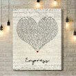 RAY BLK Empress Script Heart Song Lyric Art Print - Canvas Print Wall Art Home Decor