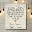 Bruce Springsteen One Minute You're Here Script Heart Song Lyric Art Print - Canvas Print Wall Art Home Decor