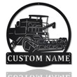 Personalized Combine Harvester Monogram Metal Sign Art Custom Combine Harvester Metal Wall Art Outdoor Metal Sign , Job Gift