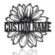 Personalized Sunflower Floral Metal Sign With LED Lights Custom Sunflower Floral Metal Sign Sunflower Floral Custom Home Decor