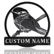 Personalized Chickadee Bird Monogram Metal Sign Art Custom Chickadee Bird Metal Sign Father's Day Gift Pets Gift Birthday Gift