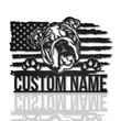 Personalized US English Bulldog Dog Metal Sign With LED Lights Custom Bulldog Metal Sign Hobbie Gifts Birthday Gift Bulldog Sign