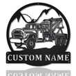 Personalized Tow Truck Monogram Metal Sign Art Custom Tow Truck Metal Wall Art Housewarming Outdoor Metal Sign , Job Gift