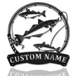 Personalized Pollocks Fishing Fish Pole Metal Sign Art , Custom Pollocks Fishing Metal Sign , Fishing Gifts for Men Marlin Fishing Gift