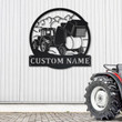 Personalized Farm Round Baler Metal Sign Art Custom Farm Tractor Monogram Metal Sign Farmer Gift Decor Decoration