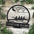 Personalized Rowing Sport Metal Sign With LED Lights Custom Rowing Metal Sign Rowing Custom Home Decor Rowing Sign