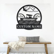 Personalized Fishing Boat Monogram Metal Sign Art Custom Fishing Boat Metal Sign Fishing Lover Sign Decoration For Living Room