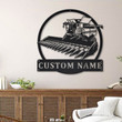 Personalized Harvester Farm Tractor Metal Sign Art Custom Harvester Farm Tractor Monogram Metal Sign Job Gift Decor Decoration