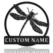 Personalized Dragonfly Monogram Metal Sign Art Metal Wall Art Custom Dragonfly Metal Sign Housewarming Outdoor Metal Sign