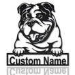 Personalized English Bulldog Metal Sign Art v2 Custom English Bulldog Metal Sign Father's Day Gift Pets Gift Birthday Gift