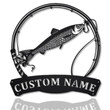 Personalized Herring Fishing Fish Pole Monogram Metal Sign With LED Lights Custom Herring Fishing Metal Sign Fishing Gifts